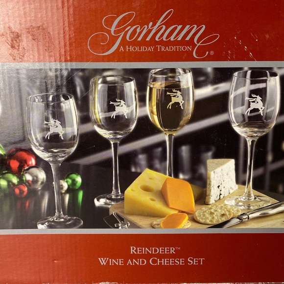Gorham Wine Glasses and Cheese Set - Picture 2 of 8